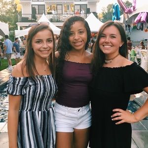 Striped Off the Shoulder Romper